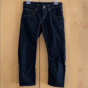 Used Athleta Frontier Capri Blue Denim Jeans